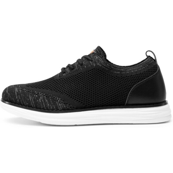 Men's Black Textile Lightweight EVA Foam Casual Lace up Walking Shoes - Picture 4 of 9
